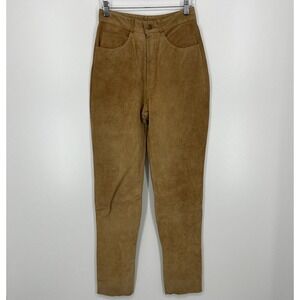 Lew Magram Genuine Suede Leather Pants Women's Size 8 Beige Vtg Western